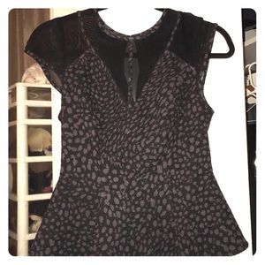 Purple&black Guess Peplum Top! Size Small. fun!